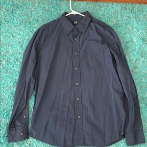 Men’s Gap Dress Shirt Large Navy Striped
